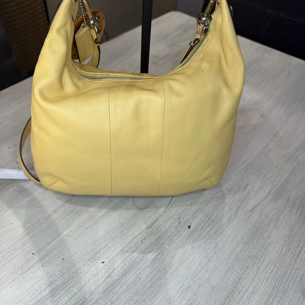 Coach Kristin Hobo Light Yellow Leather Shoulder/Crossbody Bag